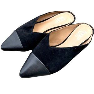 Franco Sarto Black Leather Mules Size 7M